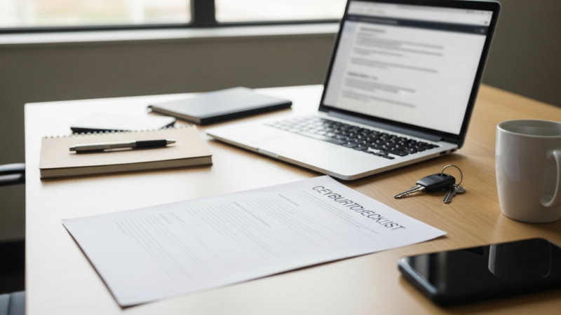 Cybersecurity planning materials on a realistic Iowa small business conference table
